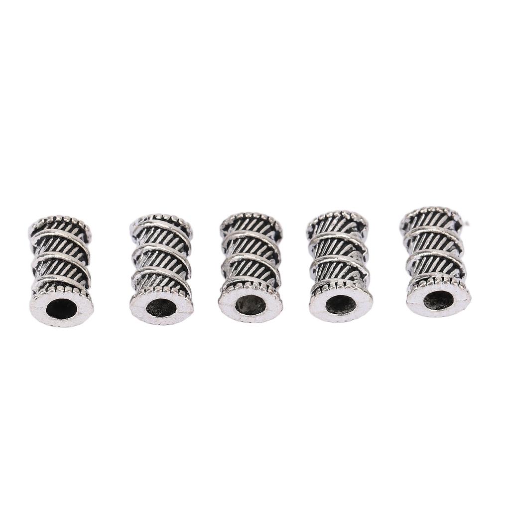 50pcs Viking Beard Beads Tubular Thread DIY Making Moderate Size Alloy Material Comfortable Edges Hair Beads