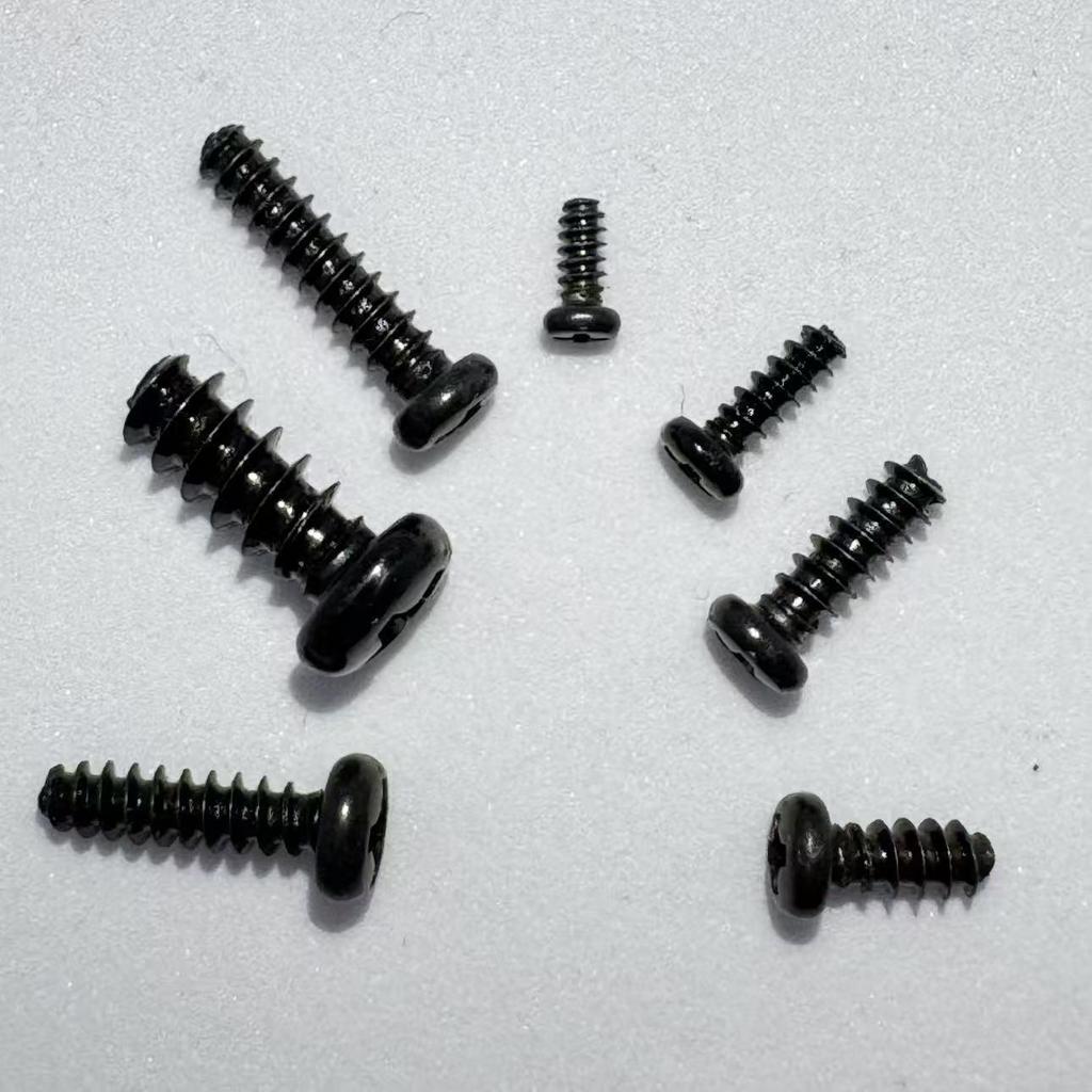 M3 Self-Tapping Screws Assortment, Round Head, Flat Tail, 304 Stainless Steel, PB Plain/Black Zinc Finish