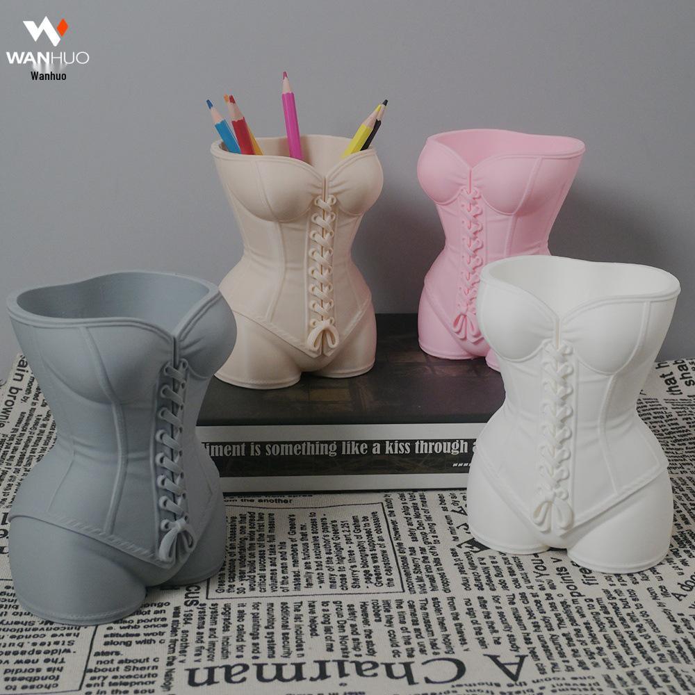 3D Printed Realistic Woman Waist-Cinching Vase Pen Holder - Desktop Decoration & Multi-Purpose Ornament