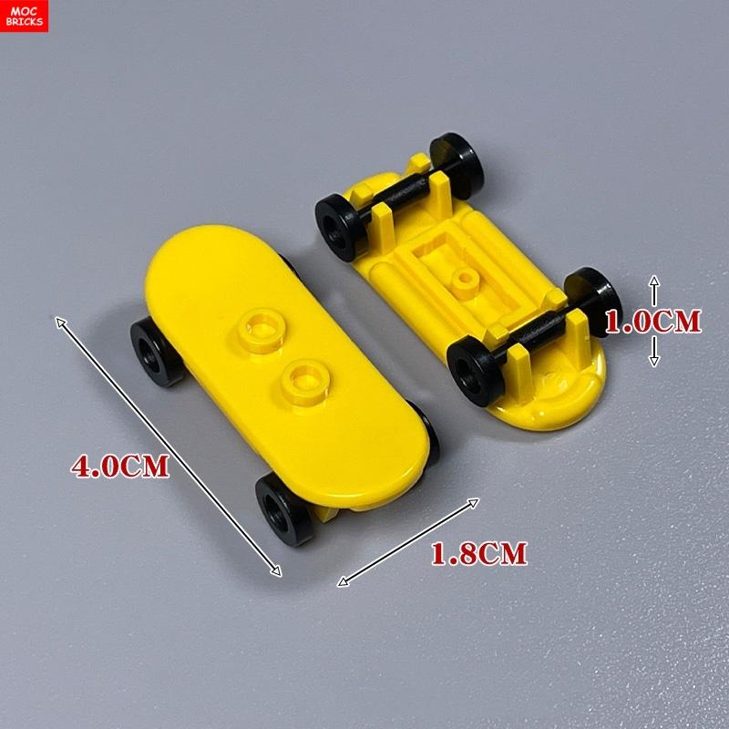 6pcs MOC Blocks Player Skateboard featuring Wheels Park Street Scene Construction Bricks 88422 42511 Plastic Material Children's Playthings Gifts