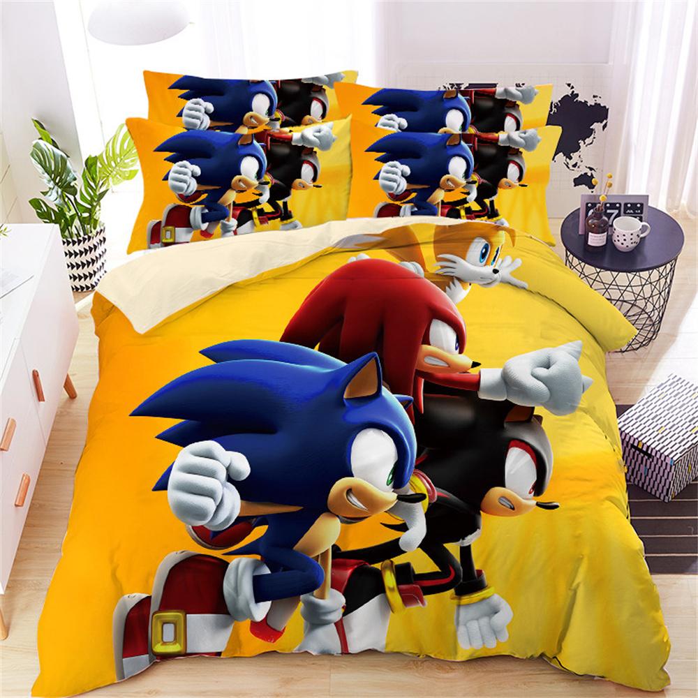 Anime Hedgehog Duvet Cover Set Ssonic Bedding Set Quilt Cover Cover For Bedroom Dormitory Decor Holiday Gifts Queen King