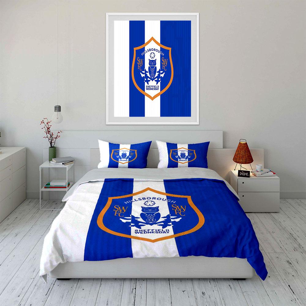 Sheffield Wednesday Bedding Set Bedding Duvet Cover Set Duvet Cover Pillowcases  (1 * Duvet Cover 2 * Pillowcases, Without Duvet Insert)