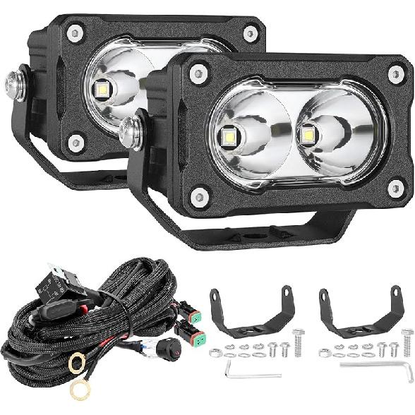 LED Light Bar Mounting Bracket 2PCS Universal Adjustable Pillar Hood Work Lamp Mount Non-Destructive Fixing Ditch Light Brackets Bumper Mount For