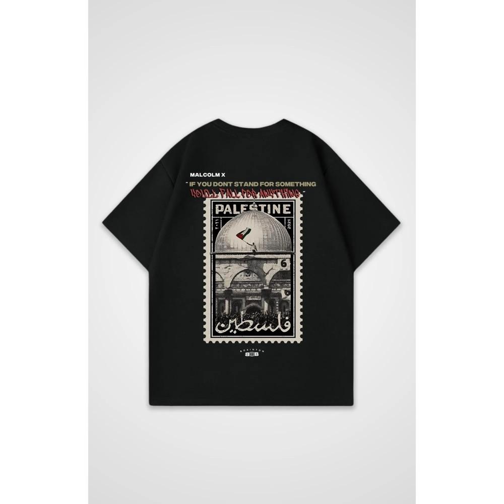 Malcom X Palestine Cotton T-Shirt Oversized Unisex Graphic Tee XL