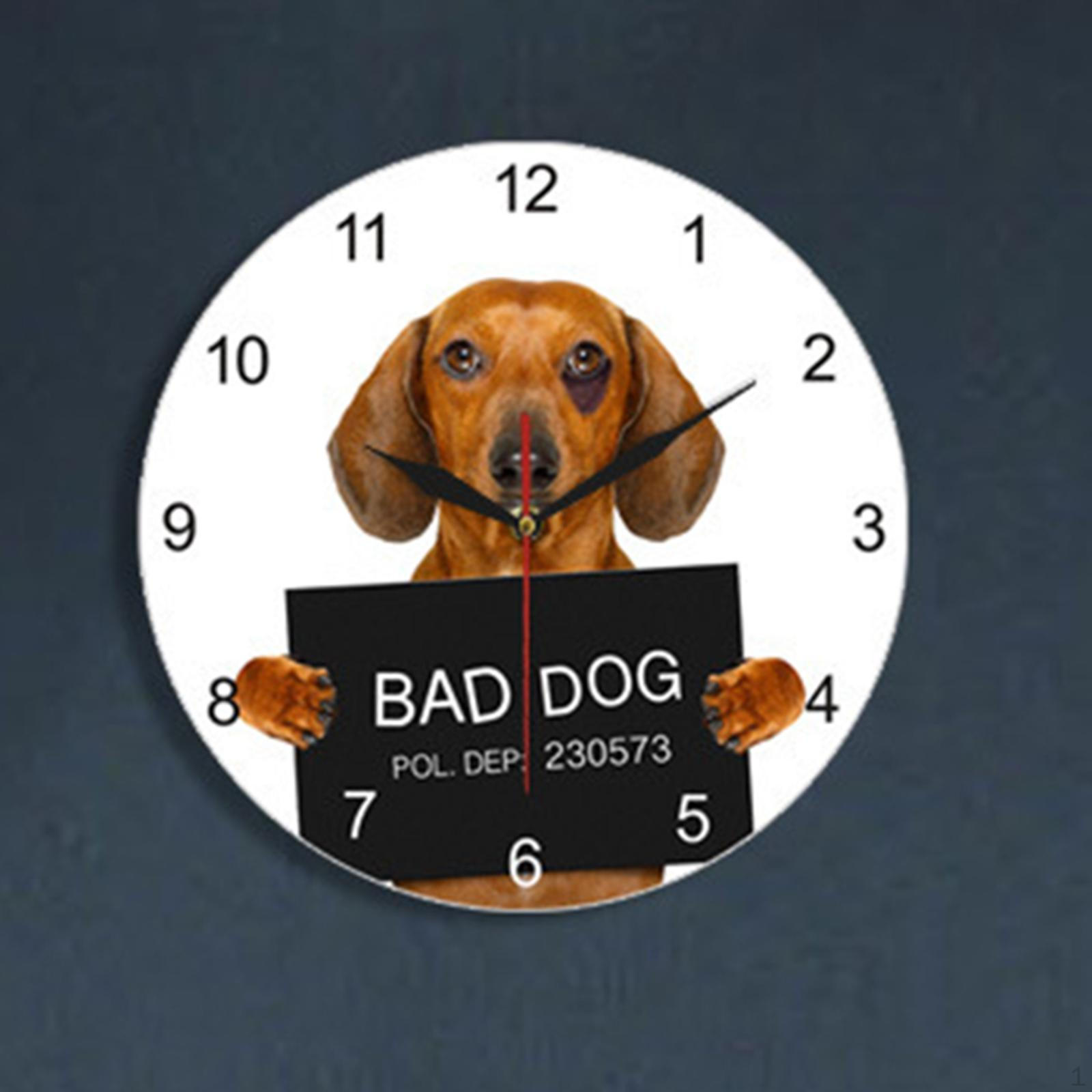 

Настенные часы с изображением таксы, декоративные арабские цифры, милые, круглые, щенок, подвесные 30cm