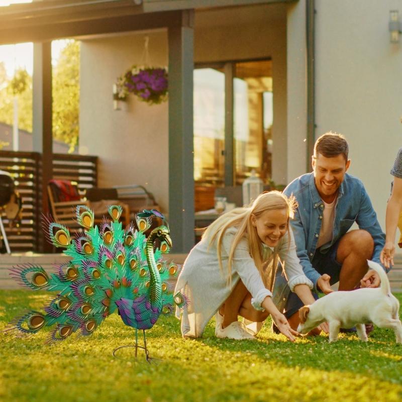 Pfauen Statue mit Schöne Schwanz Pfauen Garten Dekore Outdoor Garten Dropshipping