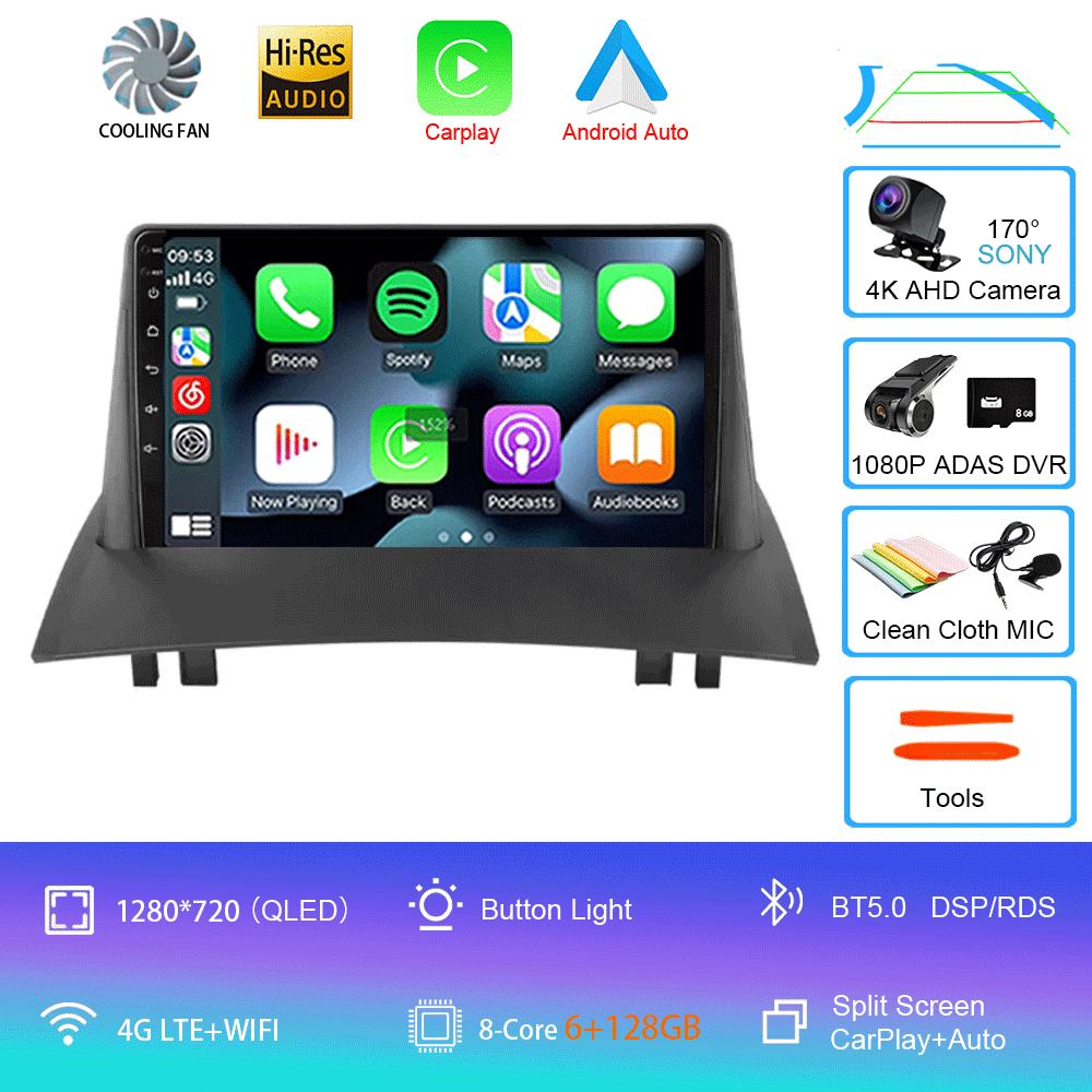Android 14 2 Din Car Radio For Renault Megane 2 2002-2009 Multimedia Video Player Navigation GPS Stereo Head Unit