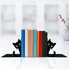 2Pcs Black Cat Bookends for Shelves Cute Metal Book Holder for Desk Heavy Duty