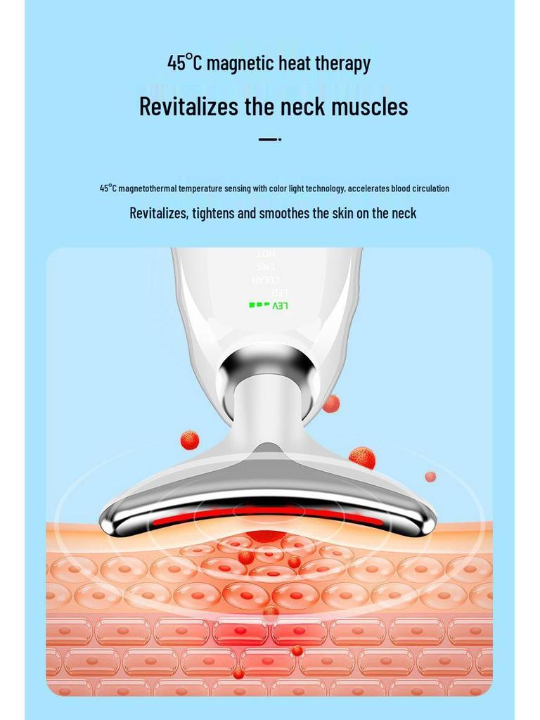 Tricolor Beauty Neck Device: Firms, Lifts, and Reduces Neck Lines and Nasolabial Folds with Care Massage and Protection