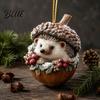 Festive Tree Ornament Forest Animal Acorn Hanging Ornament 2D Acrylic Flat Printed Decor for Christmas Woodland Creature Pendant Holiday