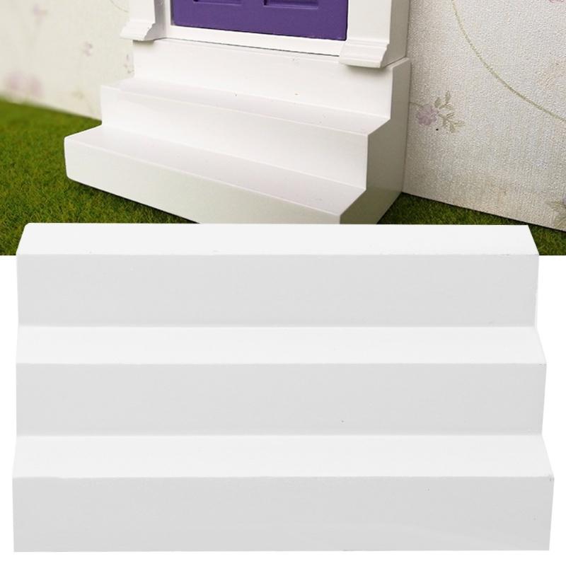 1:12 Dollhouse Miniature Simulated Doorstep Stair DIY Mini Model Toy Accessory WhiteWhite Steps