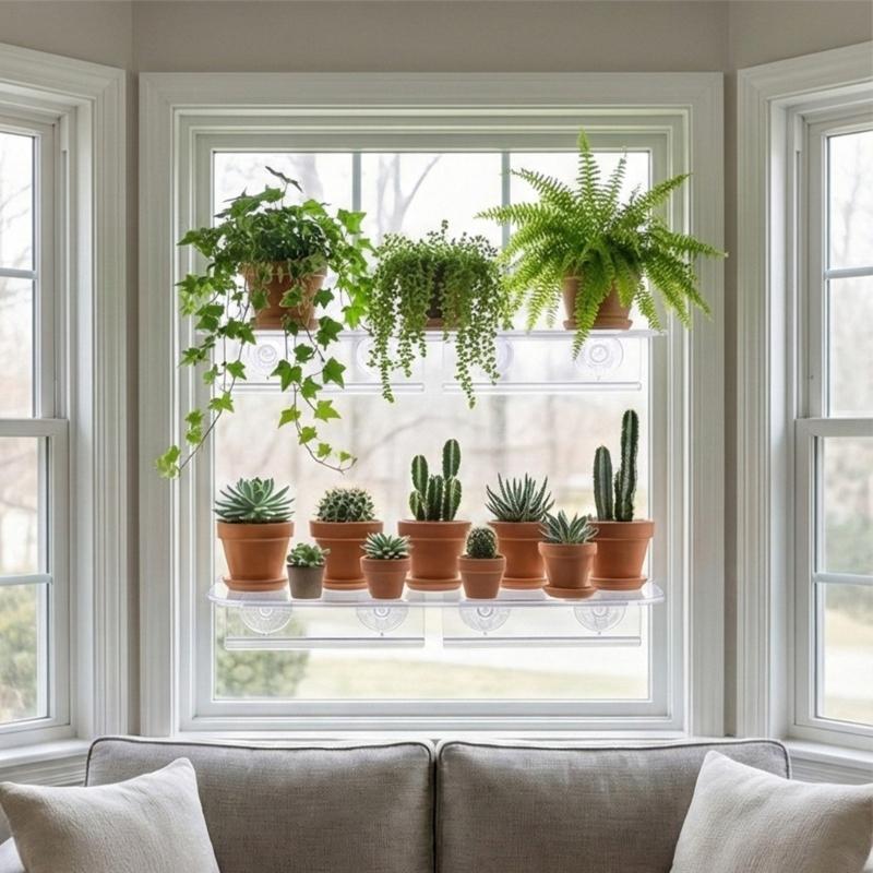 High Transparency Acrylic Plant Rack for Window Gardens Multipurpose Plant Holder Stand For Growing Vegetables