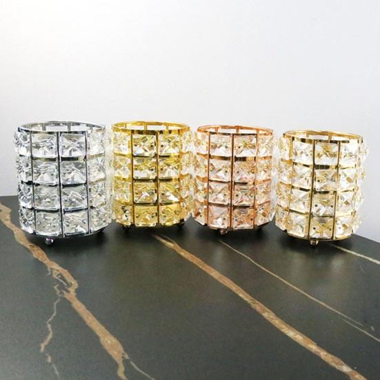 Rhinestone Pen Holder for Desk Elegant Clear Desktop Organizer for Pens Makeup Brushes Kitchen Utensils Modern Office Accessories