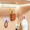 4PCS Butterfly Rotating Self Adhesive Hook, 3-Hook 270 Swivel Design, No Drill Wall Mount Storage Hooks, for Hanging Towels Keys Bags Hats