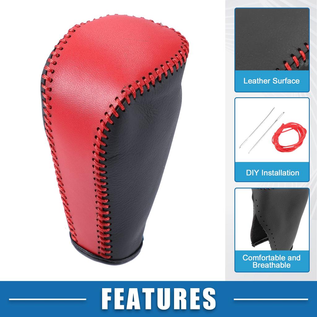 A ABSOPRO Shift Knob Gear Shift Knob Cover Shifter Lever Cover Leather Cover Easy