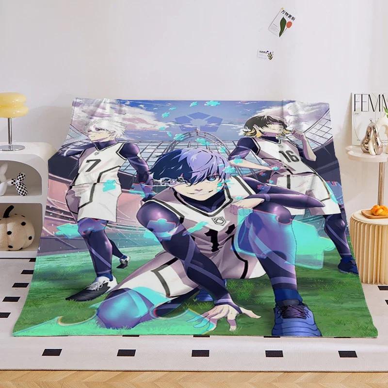 Anime Flannel Blanket Sofa B-Blue Lock Microfiber Bedding King Size Warm Winter Bed Fleece Camping Nap Fluffy Soft Blankets