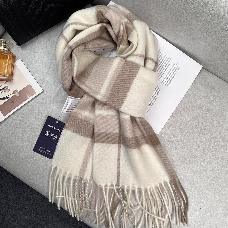 Prémiová kostkovaná šála z australské vlny pro muže a ženy: Hřejivý, stylový podzimní/zimní doplněk