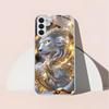 Zaawansowane Srebrne Szklane Etui na Telefon z Lwem Pasujące do Samsung Galaxy S26 S25 S24 S22 S21 S20 FE/Ultra/Plus Odporne na Upadki