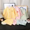 [Kids Cloud Cotton Pajama Set Summer Cardigan Cartoon Sleepwear Two Piece Casual Home Clothes for Boys Girls]