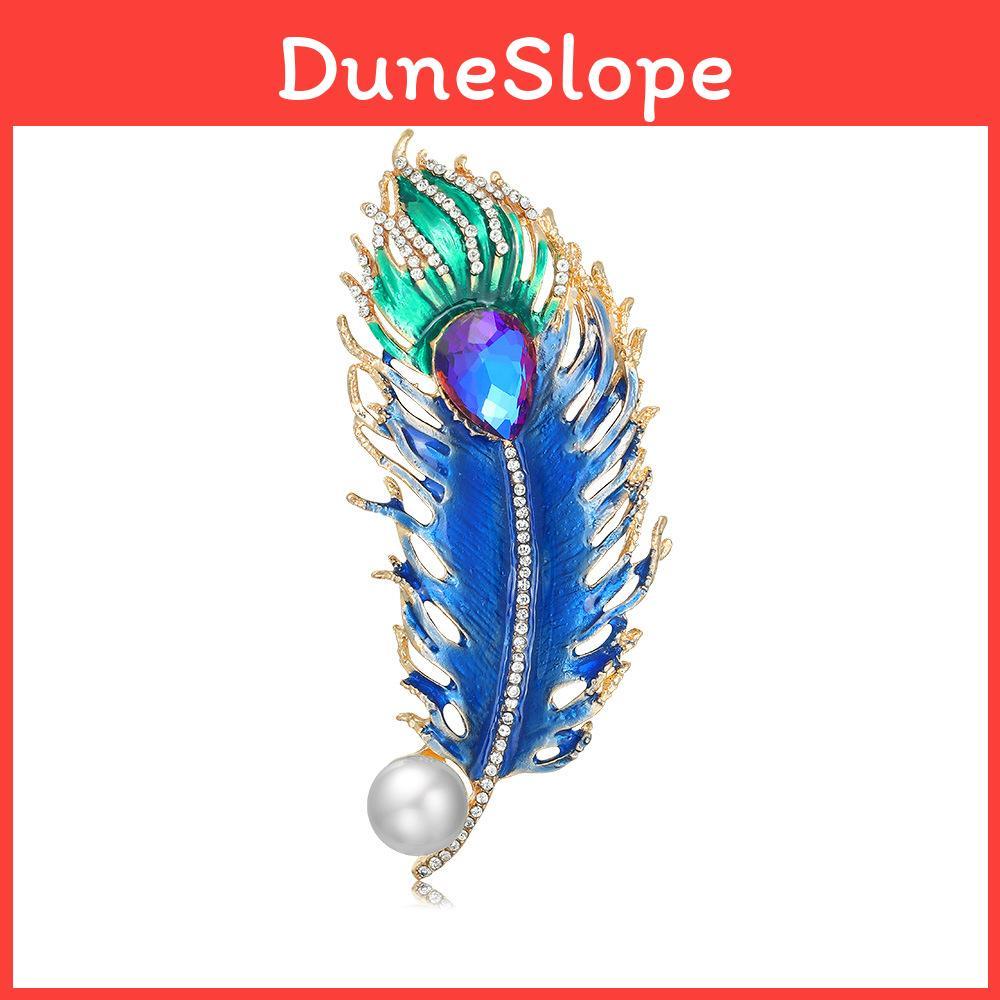 Broche de Pluma de Pavo Real con Diseño Geométrico Sumergido en Aceite de Resina Para Accesorios de Moda