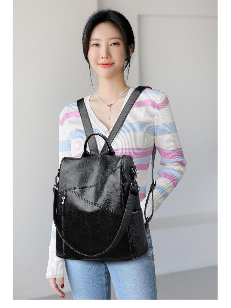 Women's 2025 Fashion Anti-theft Waterproof Leather Backpack - Versatile, Large Capacity for Travel