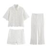 Fashion Style 2024 Summer New Arrival Women's Stylish Elegant Lace Short Tops High Waist Ankle Pants 3254490