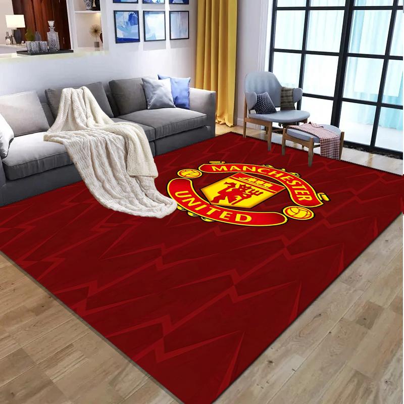 Manchester United F.C Pattern Rug, Indoor/Outdoor Mat, for Picnic, Gameroom, Bedroom, Office, Living Room, Home Decor Carpet, Birthday Gift