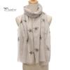 Sun Protection Headscarf for Summer Lightweight Scarf Women, Cute Bee Pattern Neck Scarf, Polyester Daily Commuting Soft Long Thin Shawl Wrap