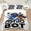 Astro Bot Abenteuer Druck 3-teiliges Bettwäsche-Set Bettbezug mit 2 Kissenbezügen Heim-Geburtstagsgeschenk