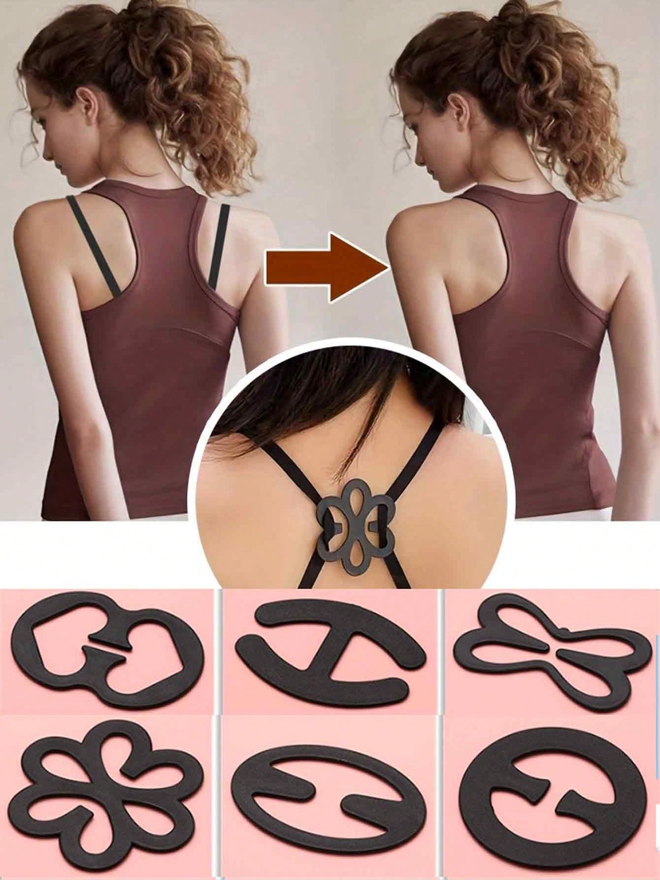 

Bra Strap Clips, Non-slip Back Holders, Multi-style Underwear Strap Fasteners for Women чёрный