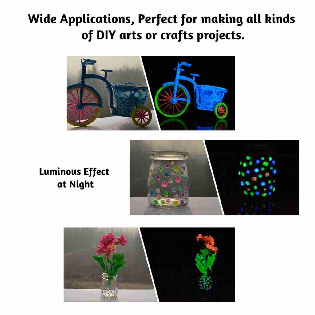 20g Glow In the Dark Fluorescent Colorful Acrylic Luminous Paint Bright Pigment DIY Crafts Painting Tool