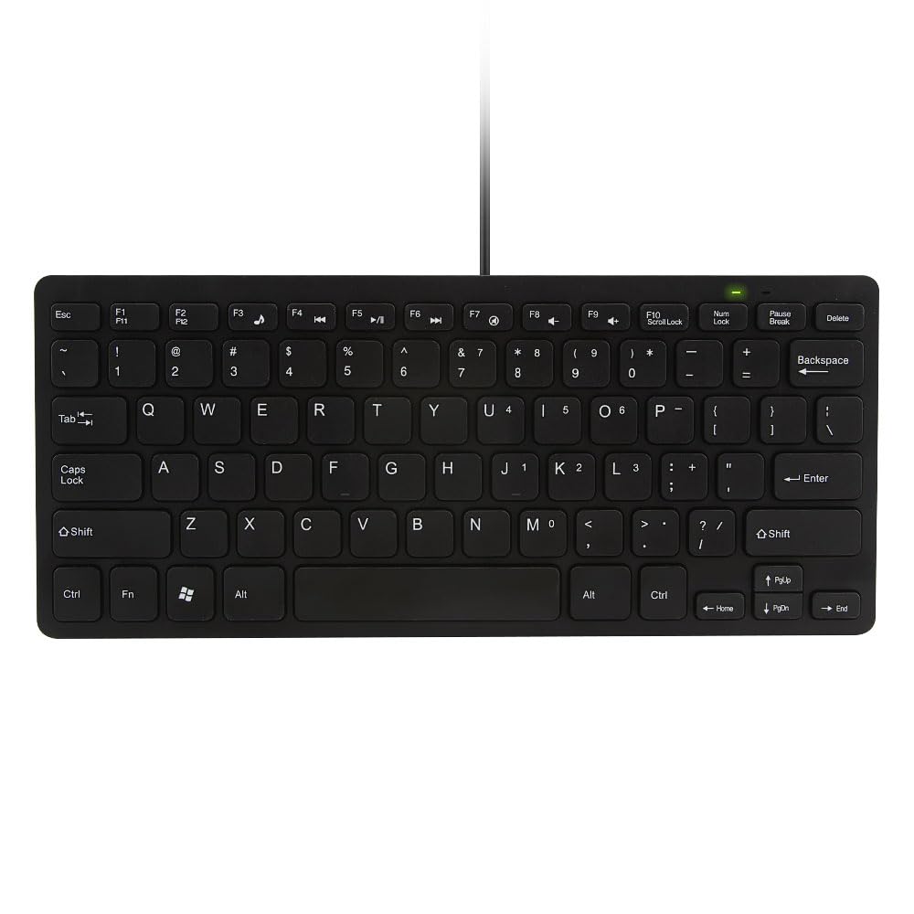 Compact USB Wired Keyboard, Pantograph Membrane, English Layout, 78 Keys, Mini Keyboard, Slim Design, 1.5m Cord, Compatible with PCs, Laptops, and