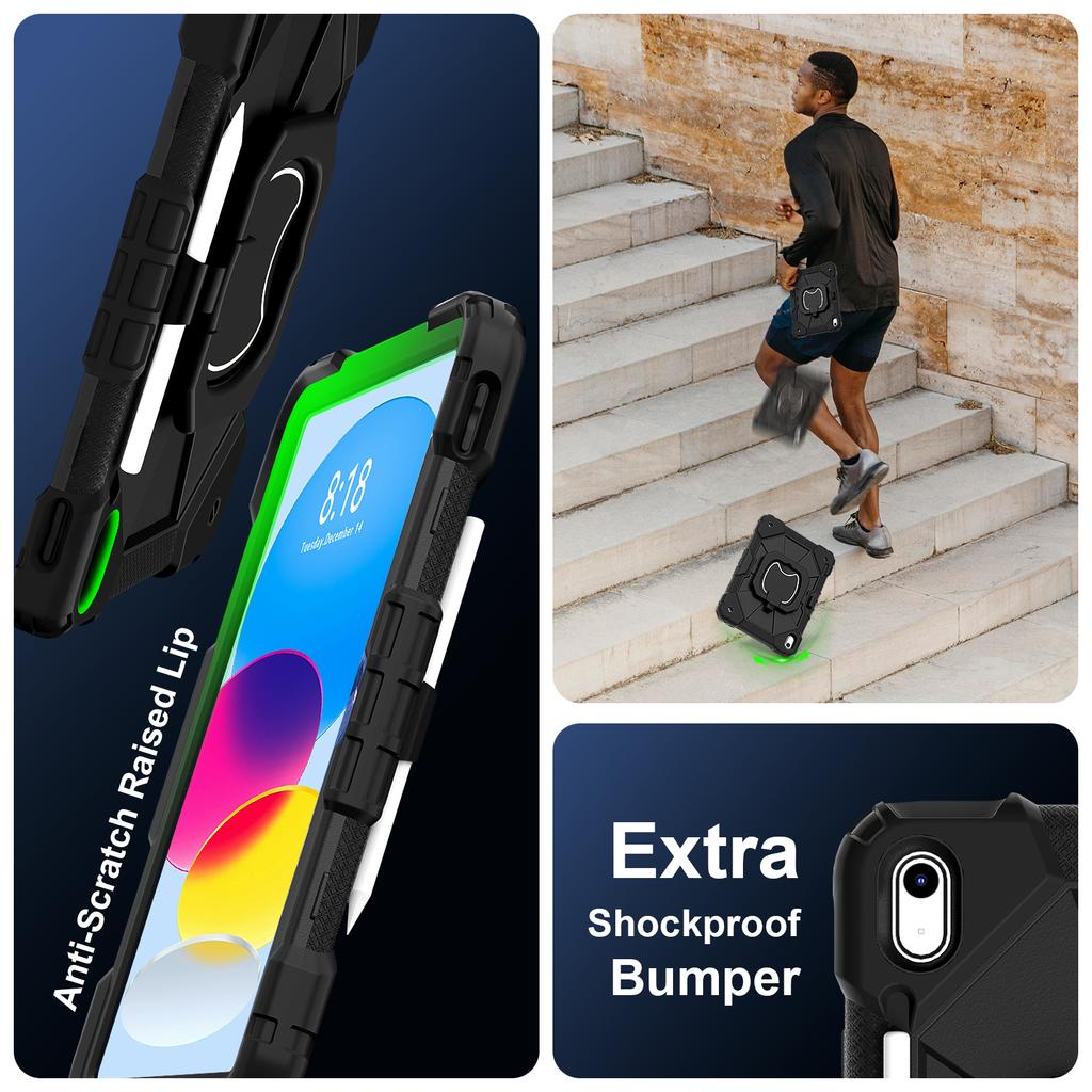 Stand Case Universal For iPad 2025 (A16) 11th 10.9 2022 10th Gen A3355 A3356 A2757 A2777 A2696 Rotating Handle Grip Cover Strap