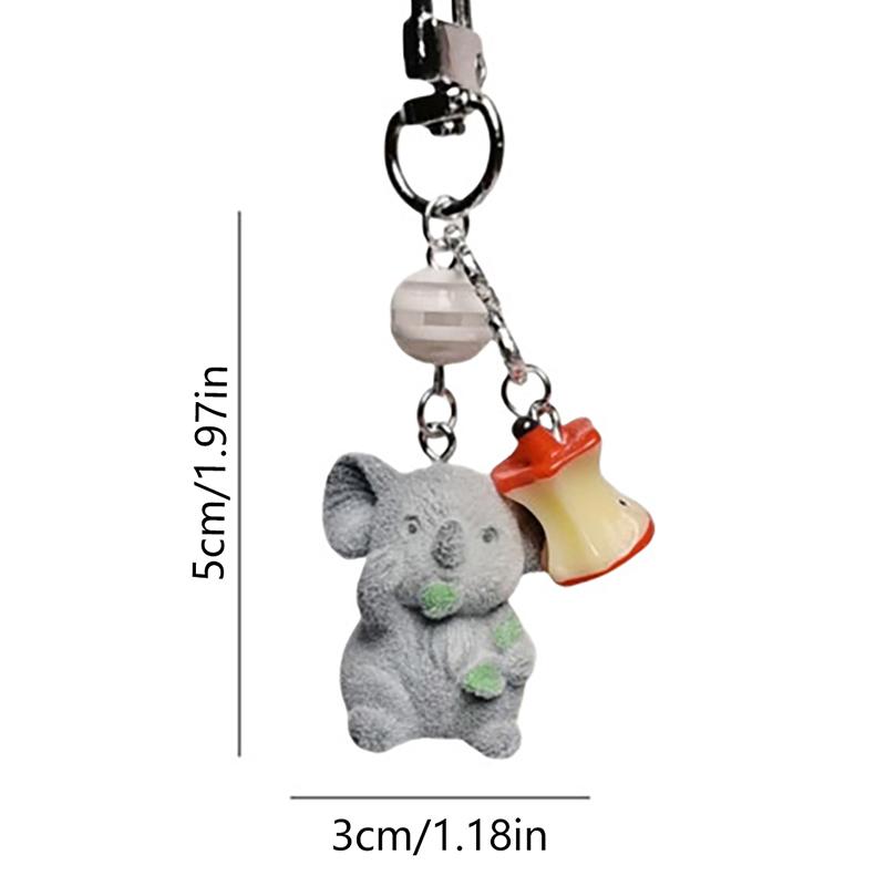 Kawaii Flocking Animal Phone Lanyard Cartoon Puppy Koala Keychain Creative Cute Keyring Bag Pendant For Couple Gifts