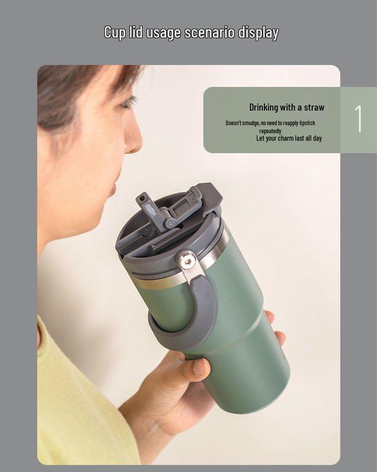 TYESO Large Capacity Dual-Use Car Cup - Double-Walled Thermal Insulated 304 Stainless Steel Ice Cooler