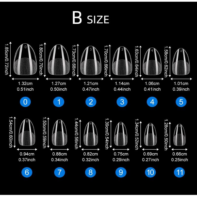 120/240 Buc Vârfuri de Unghii Migdală Semi-Mate Prefiluite Extensie Unghii False Presabile Semi-Mate Pentru Pat Unghial Mic 12 Mărimi În Cutie