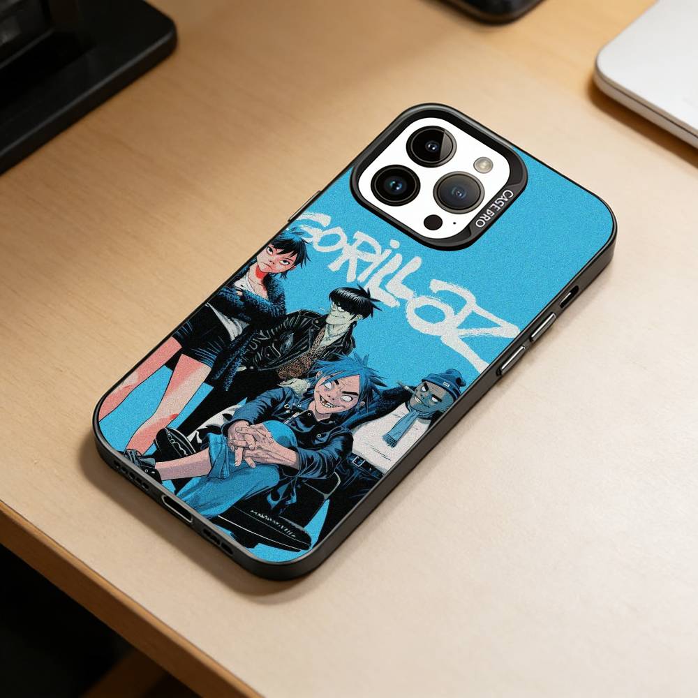 C-Gorillaz Anime Phone Case For iPhone 17,16,15,14,13,12,11 Plus,Pro Max,XS,Colorful Silver Black Cover