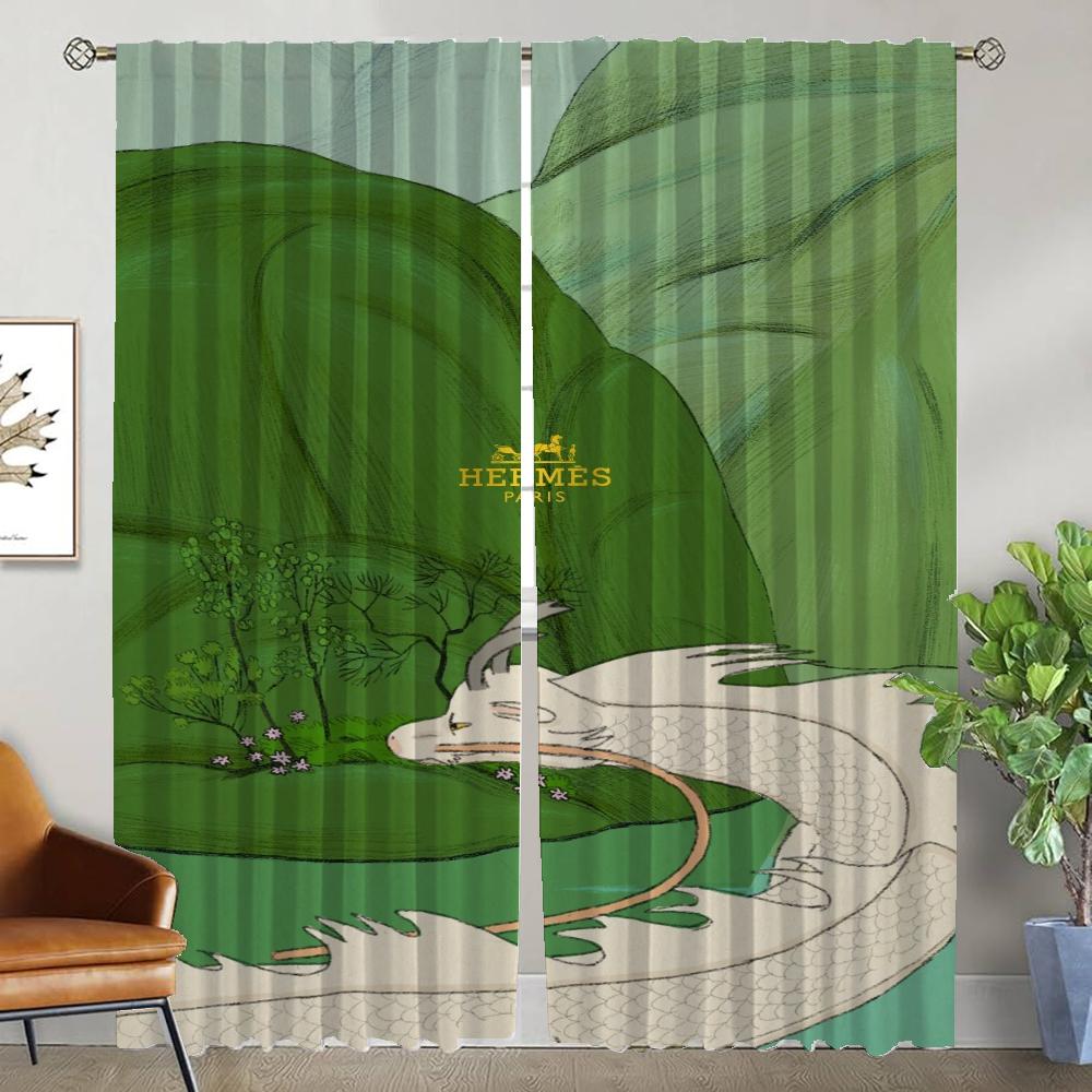 

H-Hermess Blackout Curtain for Room 2 Panel Elegant Room Curtains Shades Halloween Decoration Partition Tulle for Bedroom Living W50xH70cmx2pcs-CL