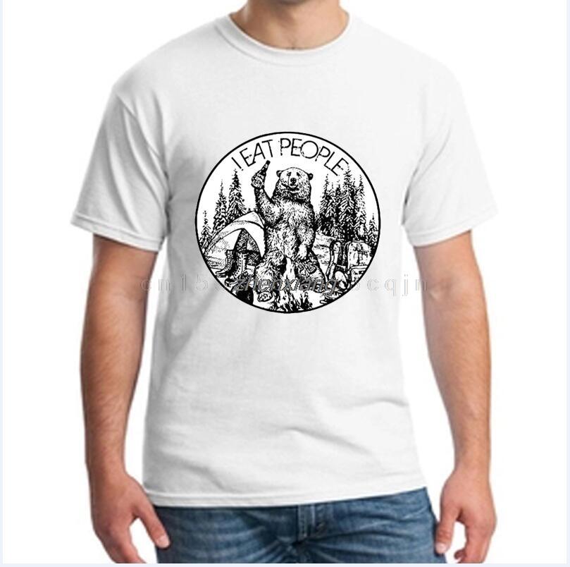 Camping Hiking I Hate People I Eat People Funny Bear Graphic Tshirt Mens Top T Shirt Men Crewneck Plus Size 3xl