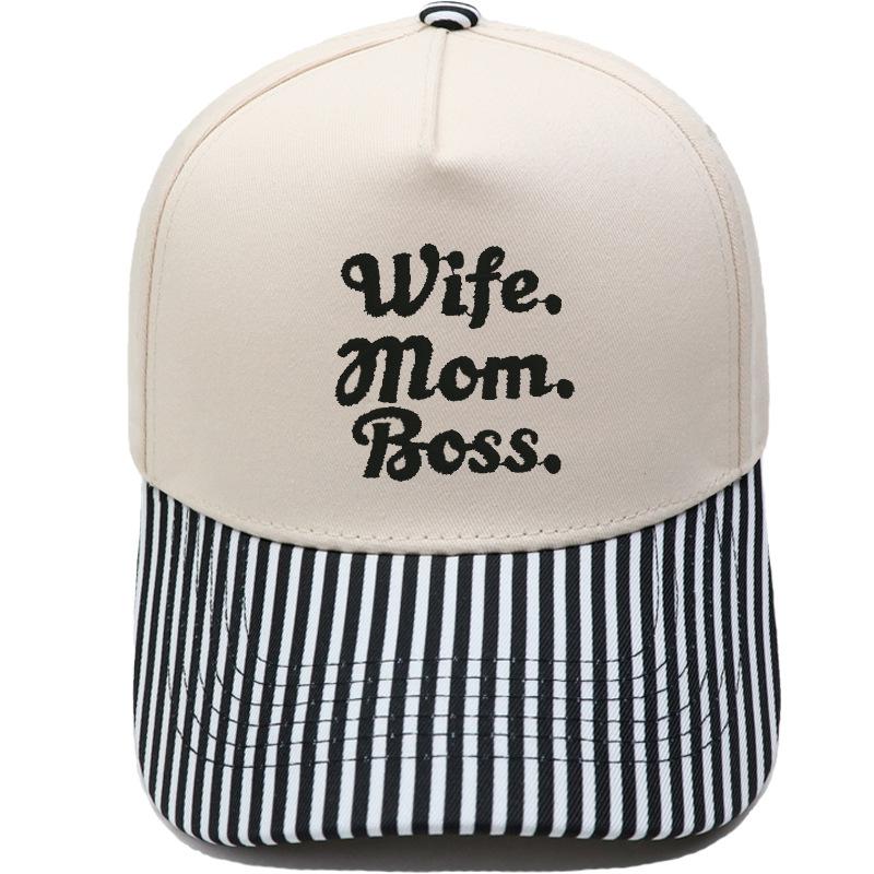 Wife mom Boss Truck Driver Hat Embroidery Color Matching Baseball Cap Male Female Casual Retro Hat