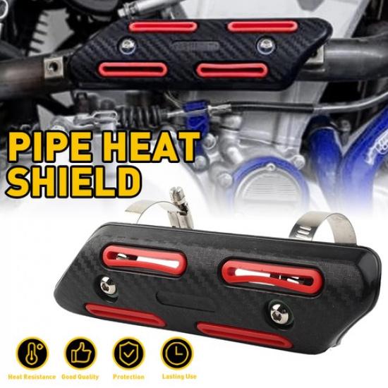 Heel Guard Muffler Exhaust Pipe Heat Cover Shield Red Motorcycle Motorbike
