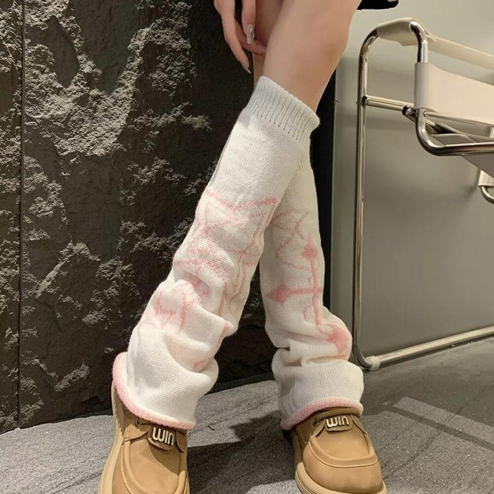 Sweet Cool Long Tube Socks Y2K Leg Warmers Fashion Knitted Wide Leg Hosiery
