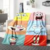 1Pc Spongebob Squarepants Faces Blanket Soft Throw Blanket For Home Bedroom Bed Sofa Travel Office Solid Christmas Blanket