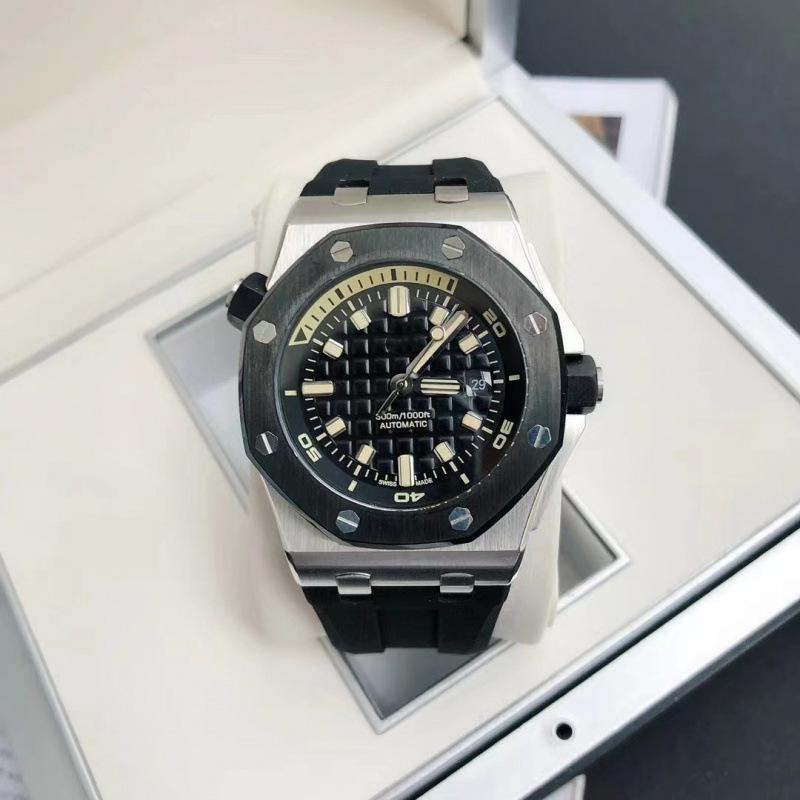 Pánské automatické mechanické hodinky Royal Oak A-P řady 15720 s kalendářem a svítícím silikonovým velkým ciferníkem