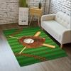 Classic Baseball Pattern Floor Mat, Sports Theme Non-Slip Rug for Living Room and Bedroom, Washable Home Decoration Gift