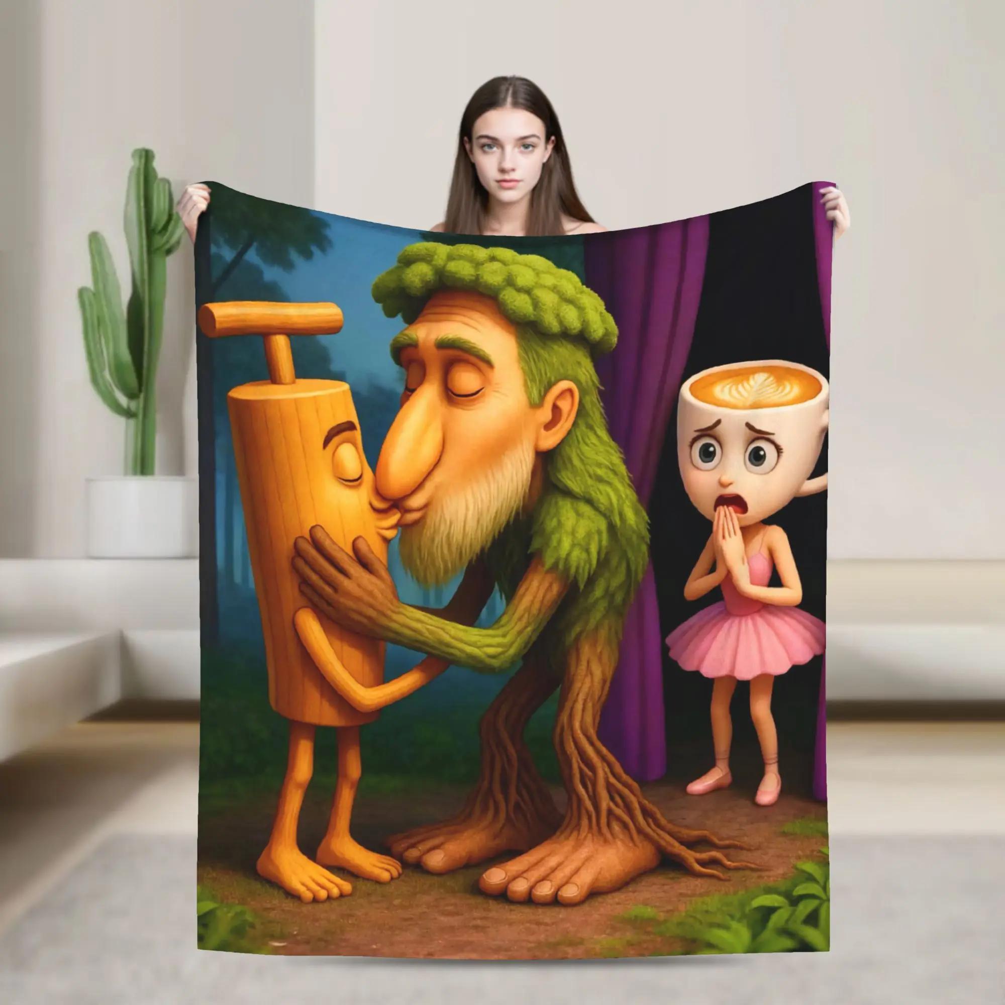 Warm Winter Flannel Throw Blanket for Bedroom Sofa Bed Cover  Italian Brainrot Trend 40x50in