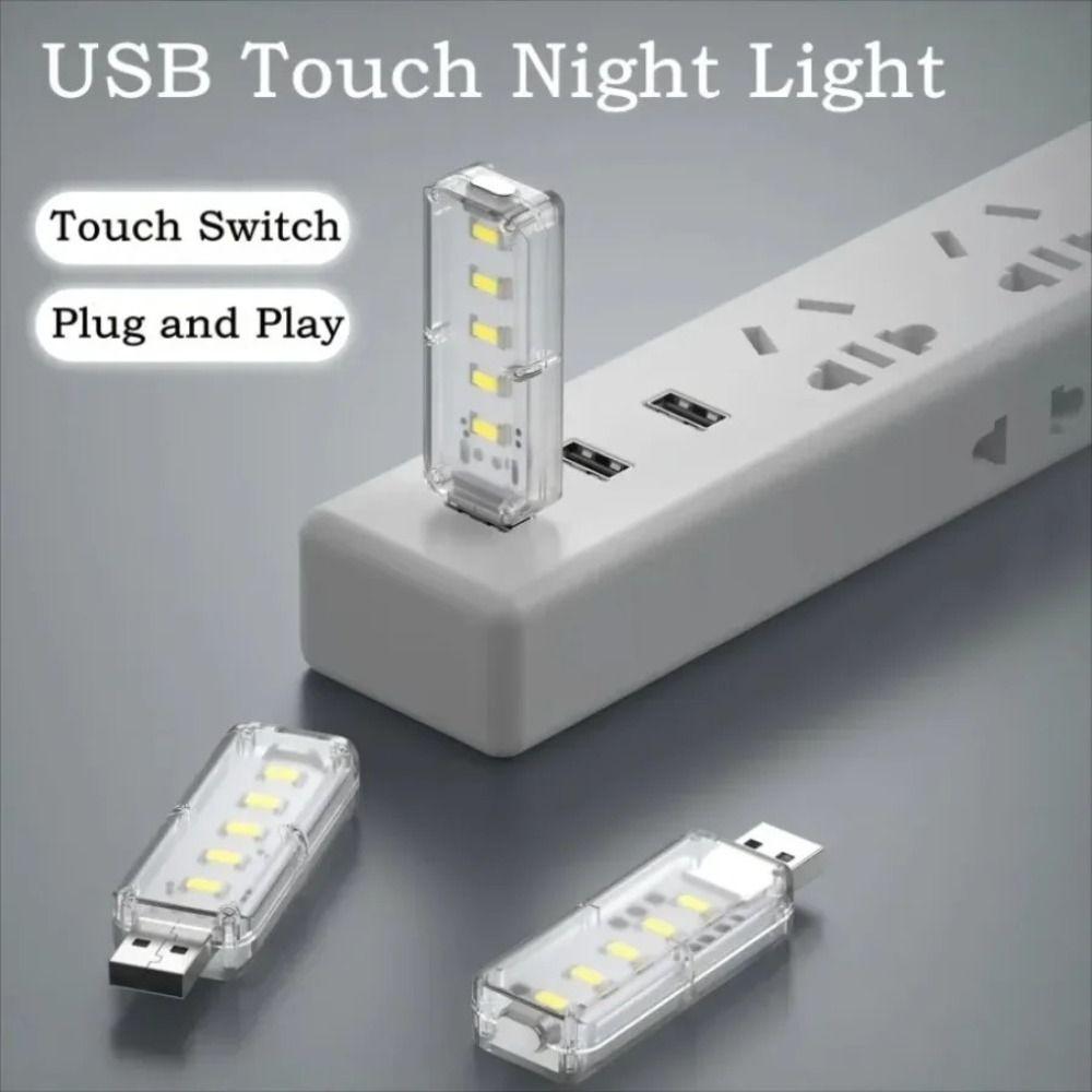 Portable PC USB Night Light 5V Power 3000K/6500K Touch Dimming Light Dimmable Function 10 LEDs Plug In Light Study Lamp