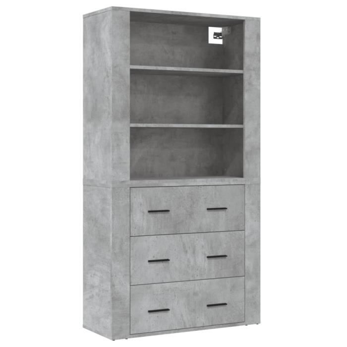 VidaXL Highboard Concrete Grey Engineered Wood 3185395