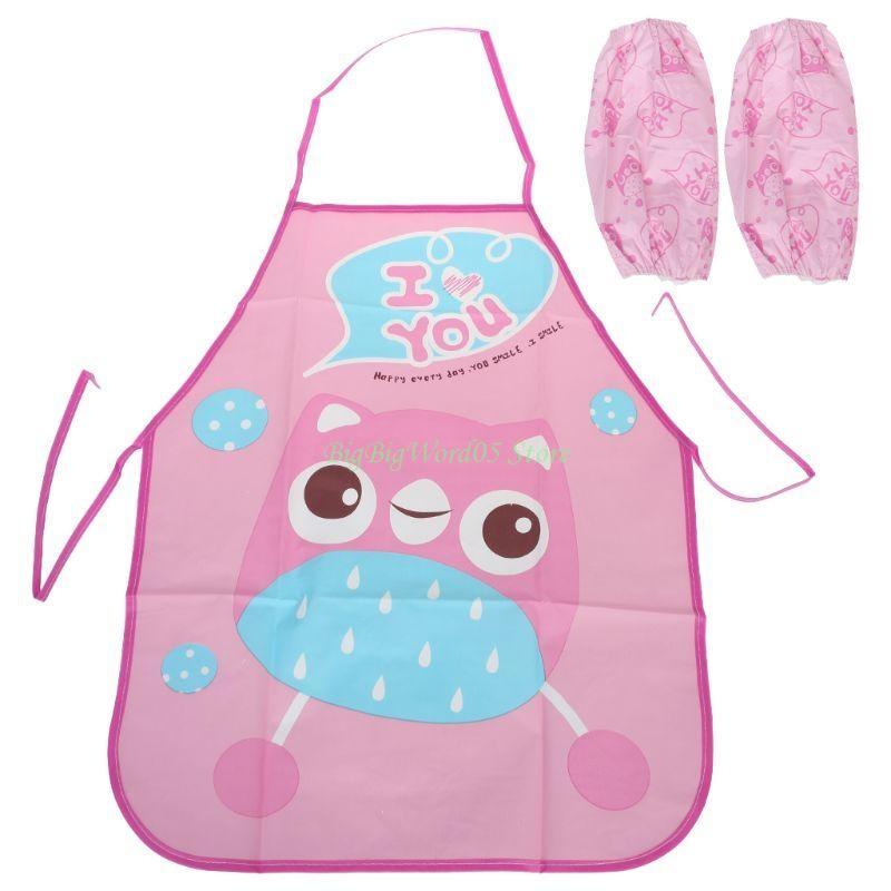 

24TE Kids Aprons for Painting Cooking Art Paint Chef Apron for Kids 8-12 Age розовый