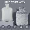 Hot Water Bottle With Soft Cover - Leak-Proof 2L Large Hot Water Bottle  with Kangaroo Pocket, Natural Rubber + Bed Bottle Fluffy, Gifts for Men